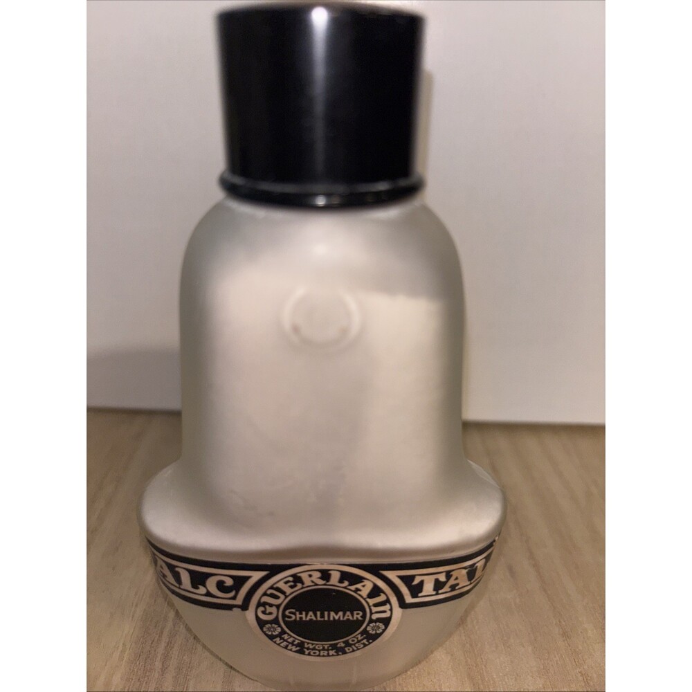 Vintage Guerlain Shalimar Perfumed Talc Glass Bottle 4oz Rare Art Deco - Picture 3 of 7